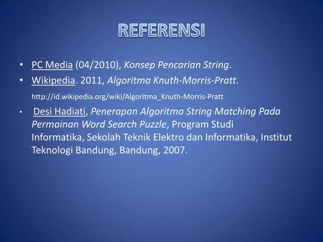Algoritma Knuth-Morris-Pratt | PPT