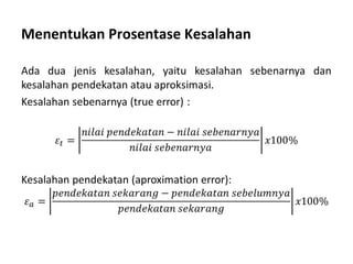 Menentukan Prosentase Kesalahan 
 