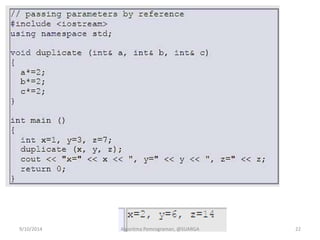 9/10/2014 Algoritma Pemrograman, @SUARGA 22
 
