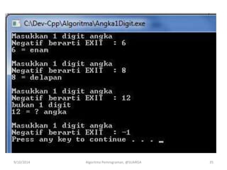 9/10/2014 Algoritma Pemrograman, @SUARGA 35
 