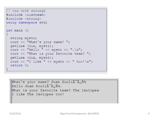 9/10/2014 Algoritma Pemrograman, @SUARGA 4
 