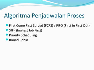 Algoritma penjadwalan proses | PPT