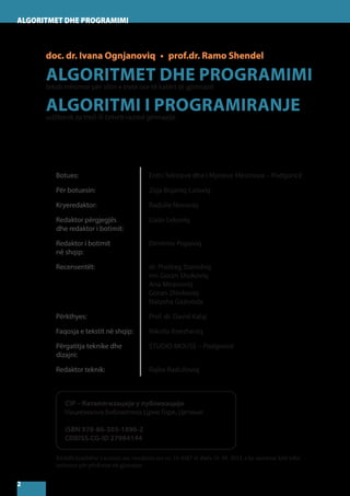 Algoritmi dhe programimi , prezantime per shkolla te mesme | PDF