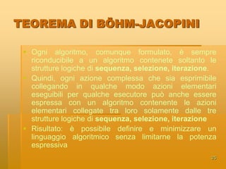 21SELEZIONEè una scelta di azioni alternative che dipendono da una condizioneuna o più azioni devono essere eseguite, in alternativa ad altre, in base ad una condizione posta. come alternativa alle azioni da effettuare, se la condizione è soddisfatta, possono anche non essere indicate azioni (in questo caso si andrà in sequenza, come se la Scelta non fosse presente).   I termini della pseudocodifica sono se, allora, altrimenti