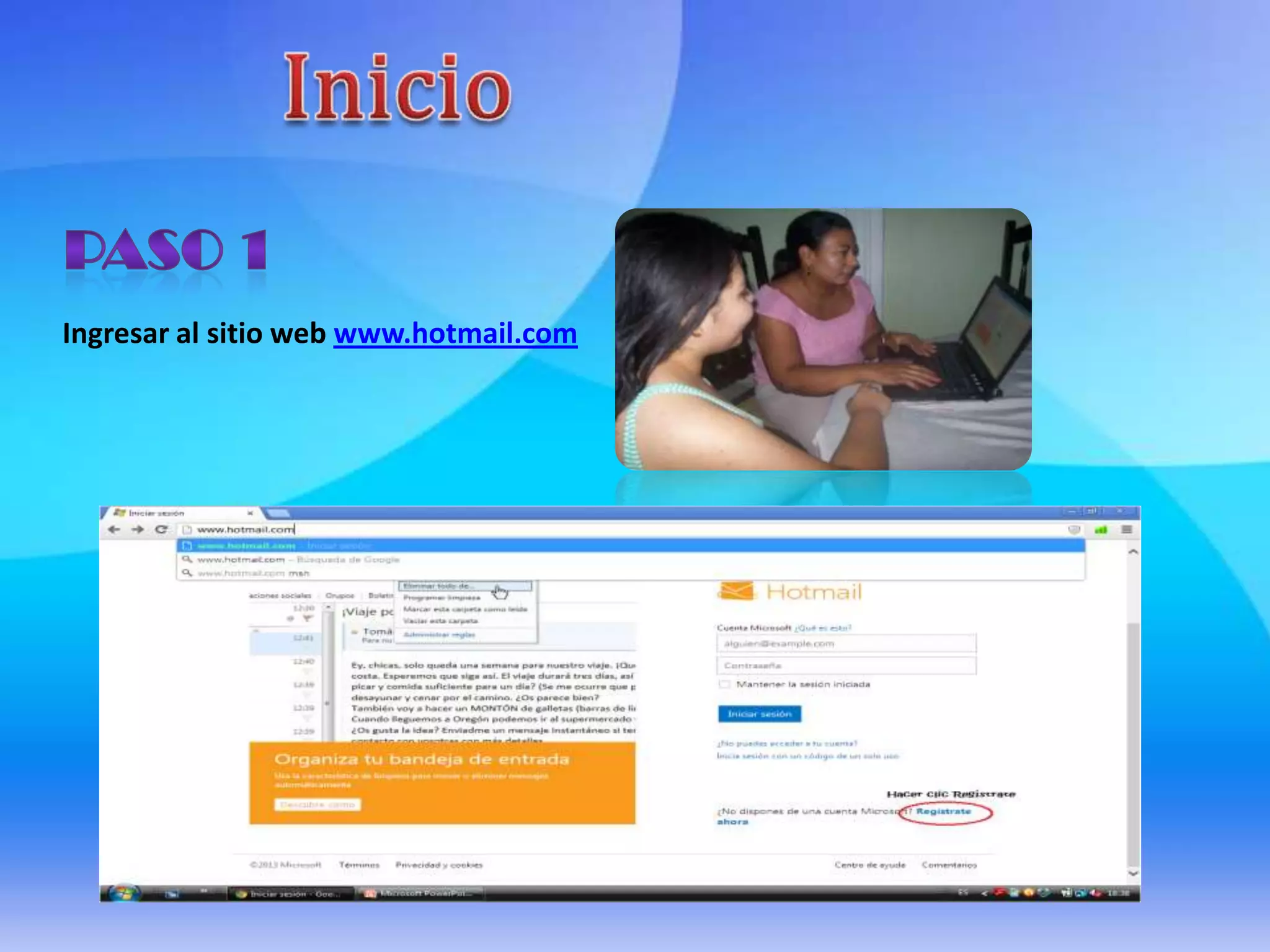 Ingresar al sitio web www.hotmail.com
