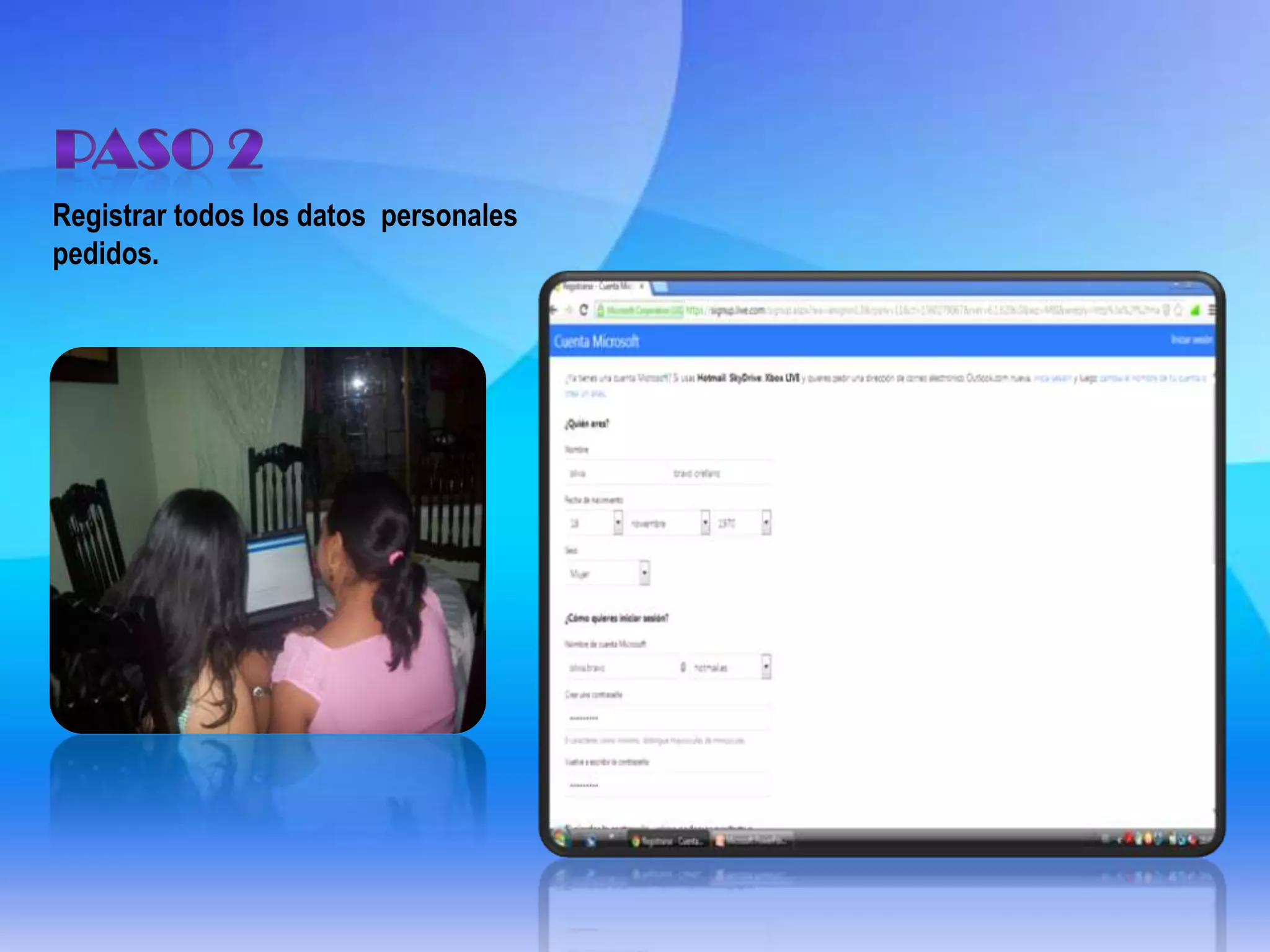Registrar todos los datos personales
pedidos.