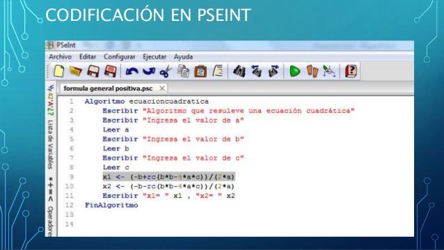 Algoritmo de la ecuación cuadrática