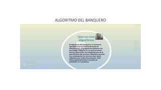 ALGORITMO DEL BANQUERO