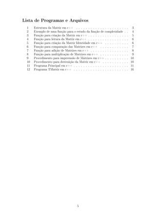 Algoritmo e estruturas de dados operações com matrizes | PDF