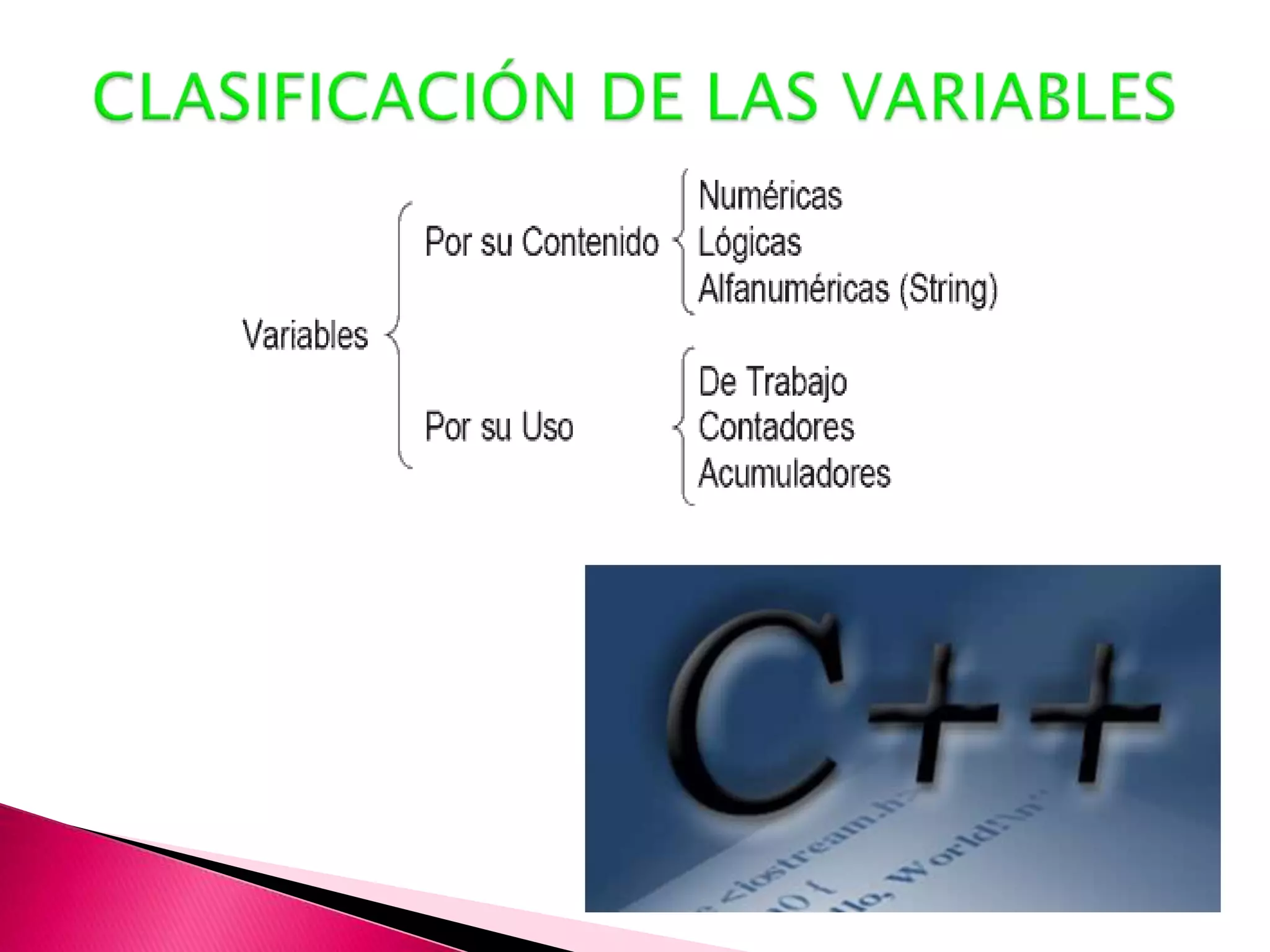 CLASIFICACIÓN DE LAS VARIABLES 