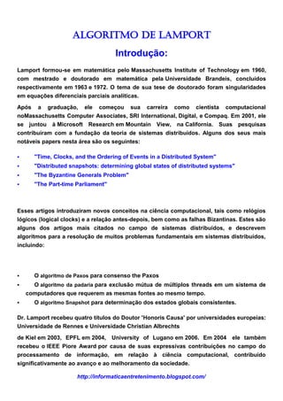 Algoritmo lamport | PDF