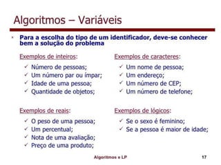 Algoritmo e lógica de programação