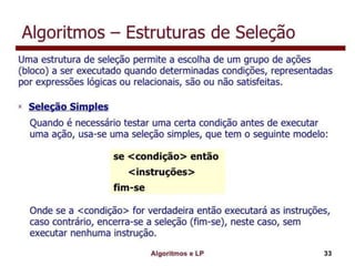 Algoritmo e lógica de programação