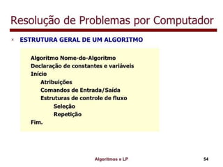 Algoritmo e lógica de programação