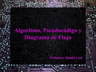 Algoritmo, Pseudocódigo y
   Diagrama de Flujo


             Profesora: Natalia Leal
 