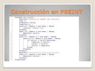 Construcción en PSEINT