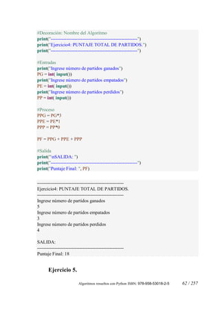 Algoritmos resueltos-con-python | PDF