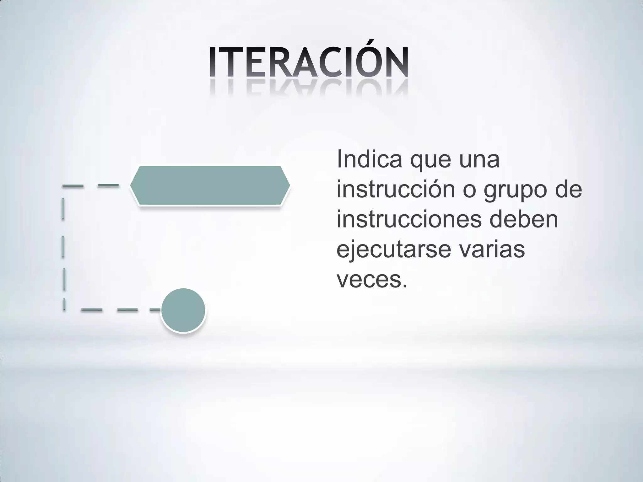 Indica que una
instrucción o grupo de
instrucciones deben
ejecutarse varias
veces.

 