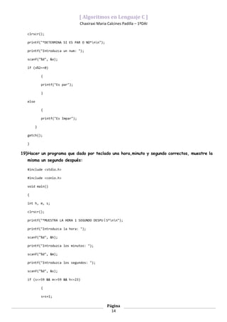 Ejemplos de algoritmos en C básicos (aprendiendo a programar)