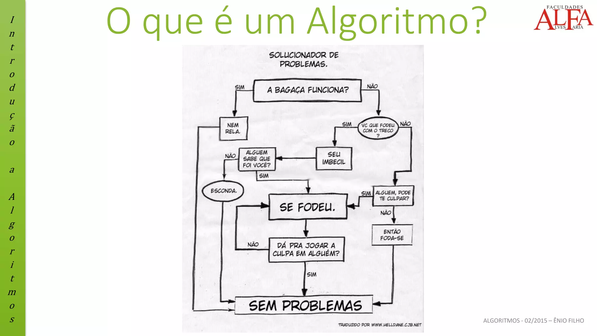 I
n
t
r
o
d
u
ç
ã
o
a
A
l
g
o
r
i
t
m
o
s ALGORITMOS - 02/2015 – ÊNIO FILHO
O que é um Algoritmo?
 