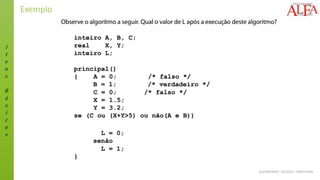 I
t
e
n
s
B
á
s
i
c
o
s
ALGORITMOS - 02/2015 – ÊNIO FILHO
Exemplo
 