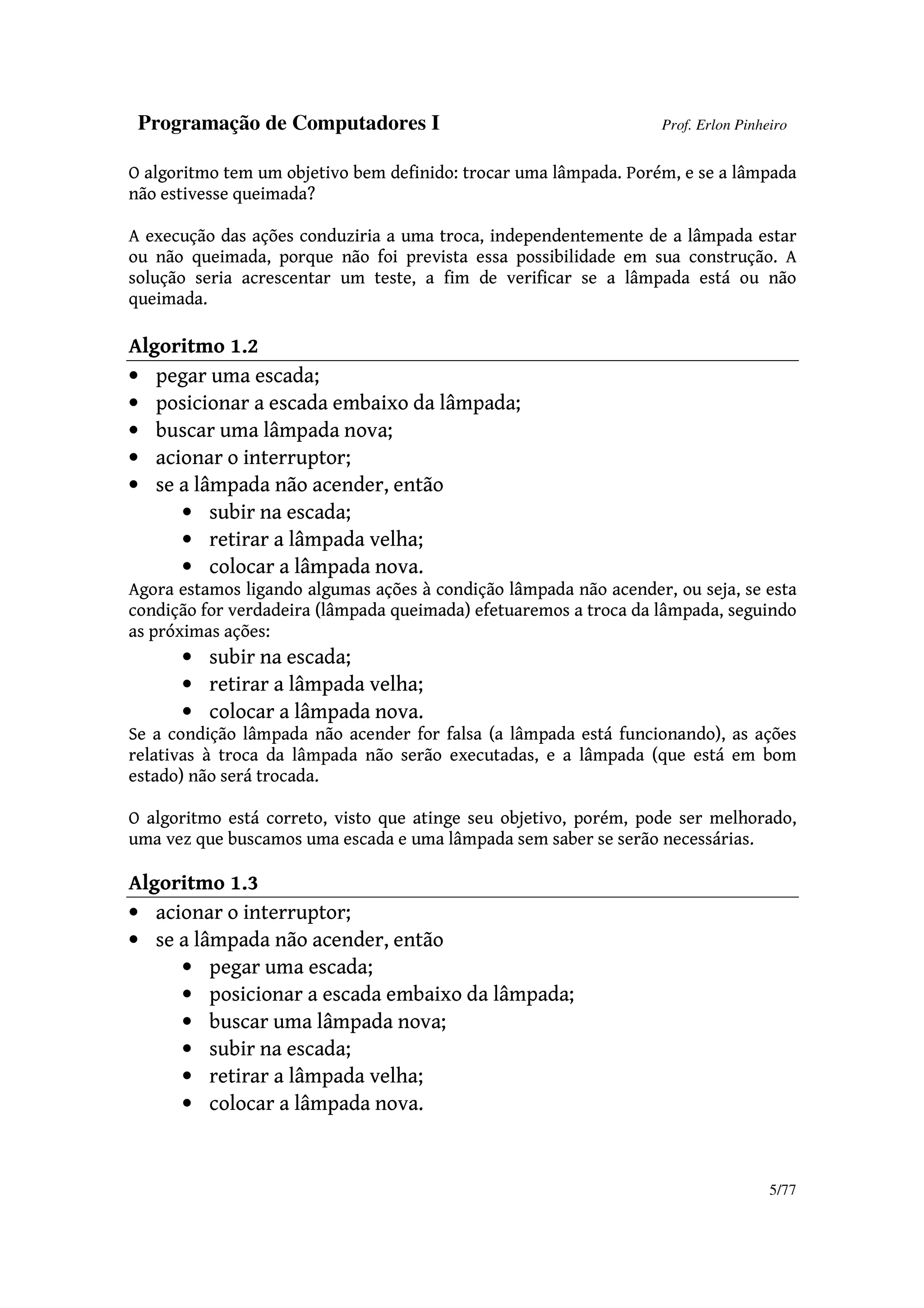 Algoritmos em portugol | PDF