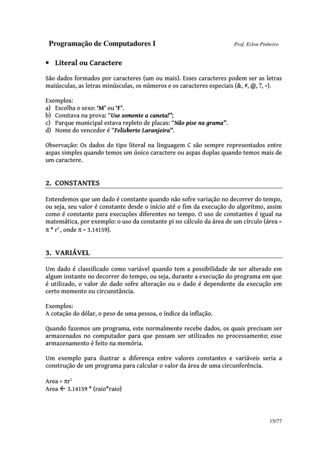 Algoritmos em portugol | PDF