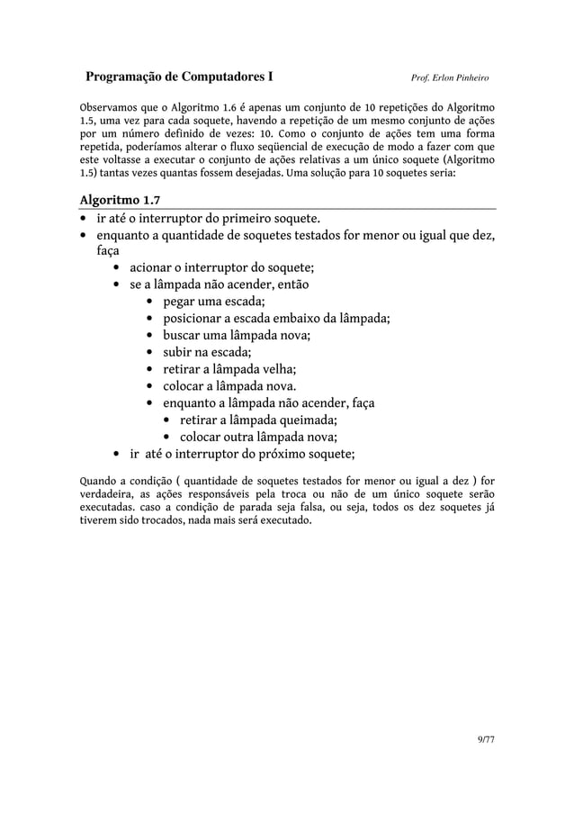 Algoritmos em portugol | PDF