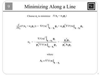Minimizing Along a Line Choose   k  to minimize where 