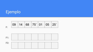 Ejemplo
F:
F1:
F2:
09 14 0568 25´0175´
 