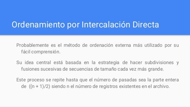Algoritmos intercalación