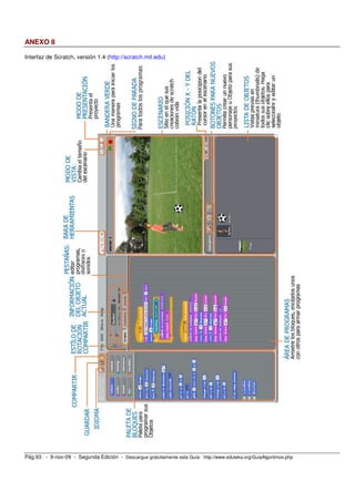 ANEXO 8

Interfaz de Scratch, versión 1.4 (http://scratch.mit.edu)




Pág.93 - 9-nov-09 - Segunda Edición - Descargue gratuitamente esta Guía: http://www.eduteka.org/GuiaAlgoritmos.php
 