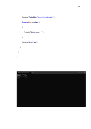 Metodo de ordenamiento Comb Sort (explicacion sencilla en C#) | PDF
