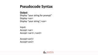 Sequential Flowchart and Pseudocode Design | PPT
