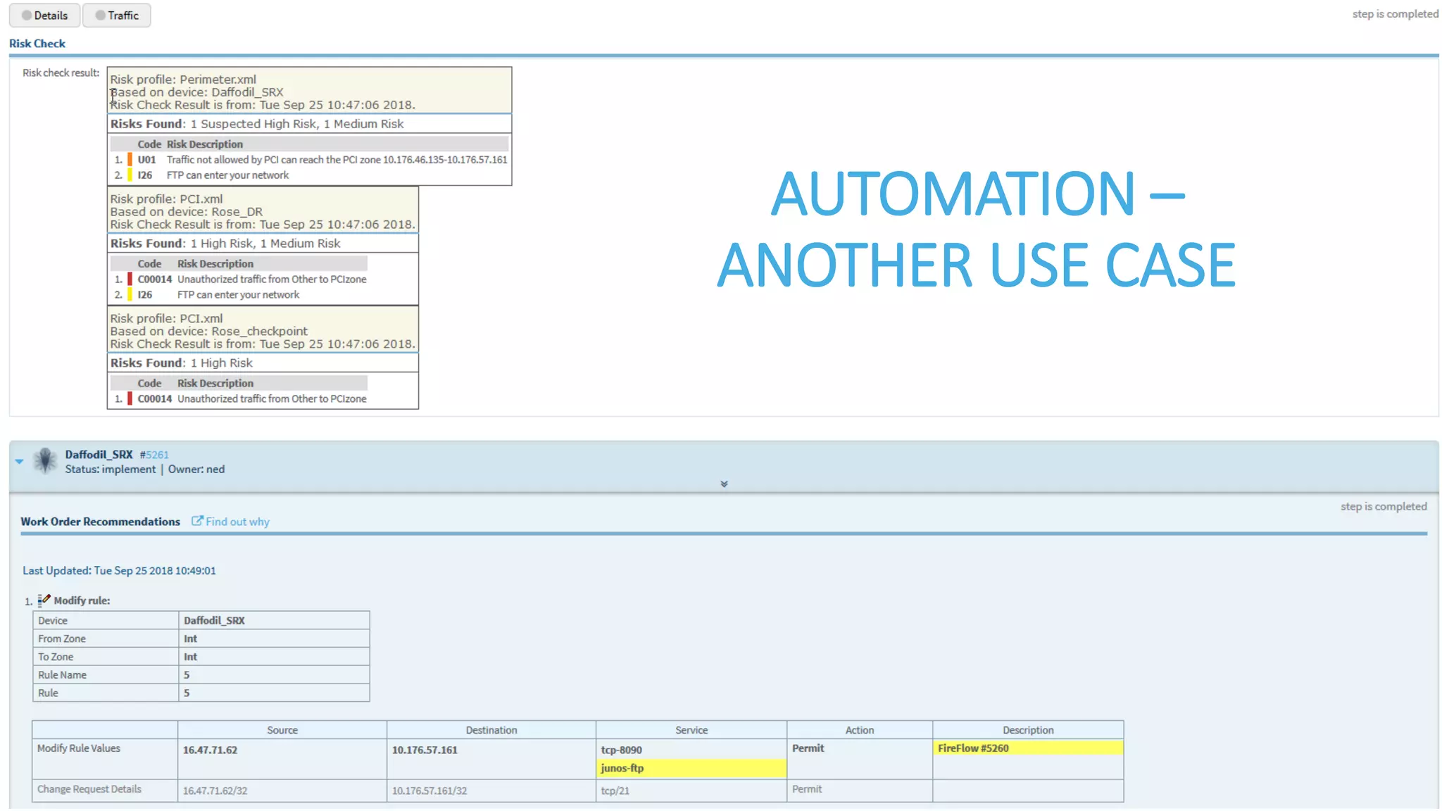 AUTOMATION –
ANOTHER USE CASE
 