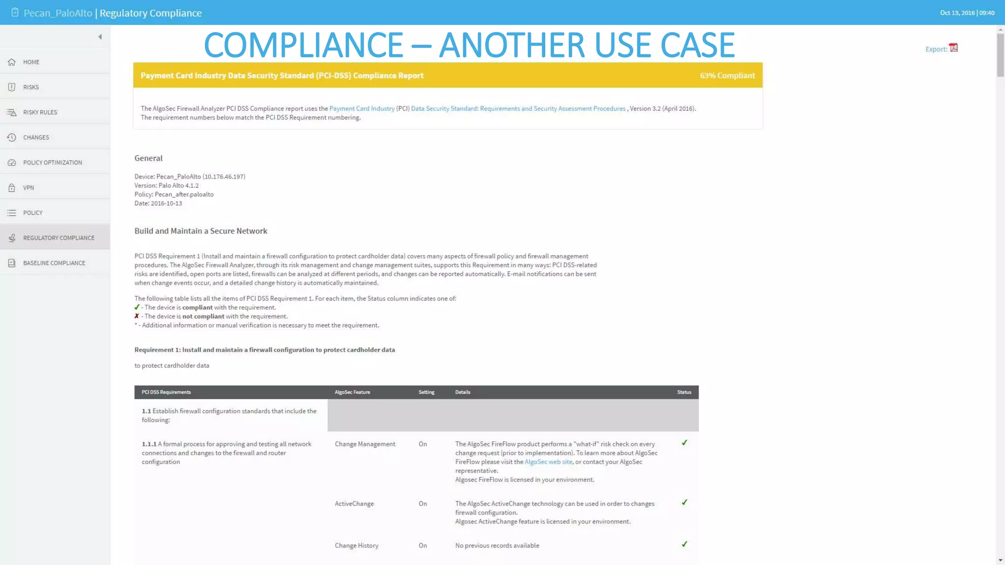 ?
COMPLIANCE – ANOTHER USE CASE
 