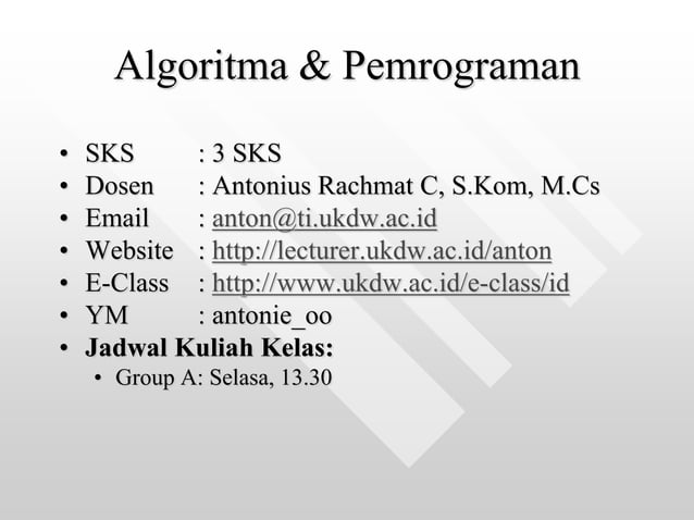 pengenalan algoritma komputasi untuk kuliah | PPT