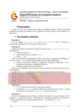 Algorithmique Repr Sentation Algo vol.2 sujets | PDF