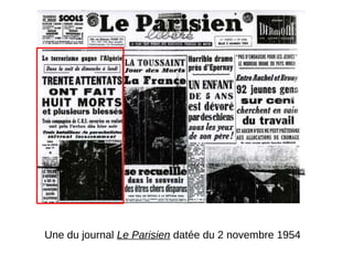Une du journal Le Parisien datée du 2 novembre 1954
 