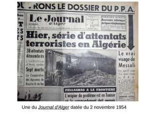 Une du Journal d'Alger datée du 2 novembre 1954
 