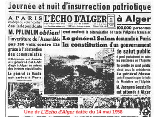 Une de L'Echo d'Alger datée du 14 mai 1958
 