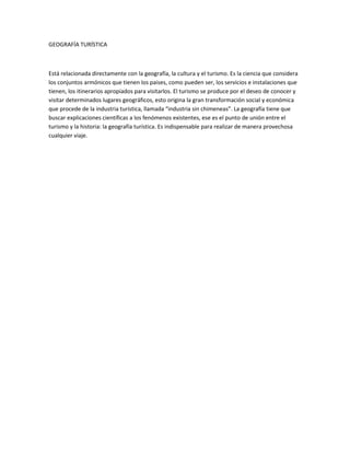 Algunas definiciones de geografía