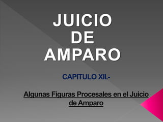 JUICIO
DE
AMPARO
CAPITULO XII.-
Algunas Figuras Procesales en el Juicio
deAmparo
 