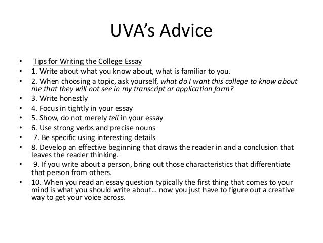 Advice for writing a college application essay