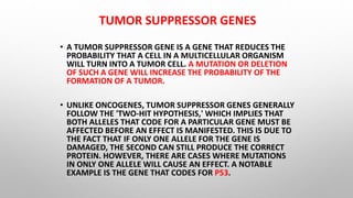 Cancer,oncogenes and Tumor suppressor genes | PPTX