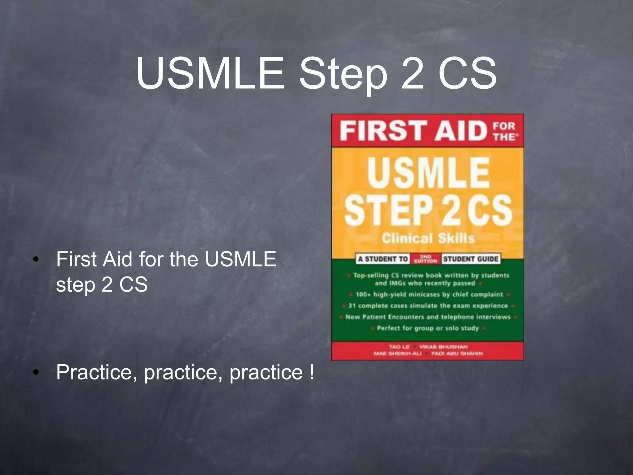 MCCEE & Step 2 CKFirst Aid for the USMLE step 2 CKUSMLE Step 2 SecretsUSMLE World (website)Canada q bank (website)