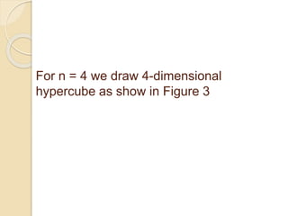 For n = 4 we draw 4-dimensional
hypercube as show in Figure 3
 