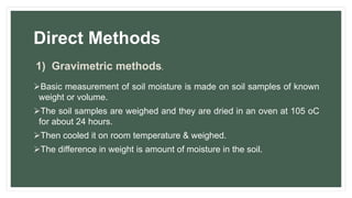 Methods of measuring soil moisture | PPTX