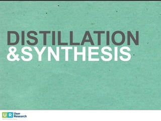 DISTILLATION  
&SYNTHESIS
 