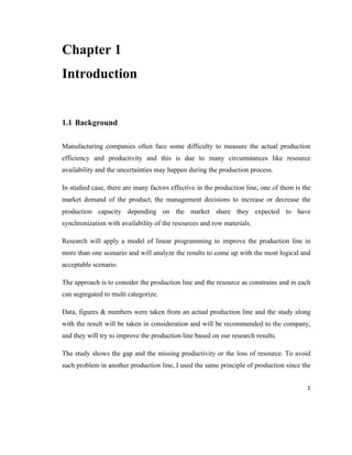 AN OPTIMIZATION MODEL TO IMPROVE PRODUCTIVITY AND EFFICIENCY IN A ...